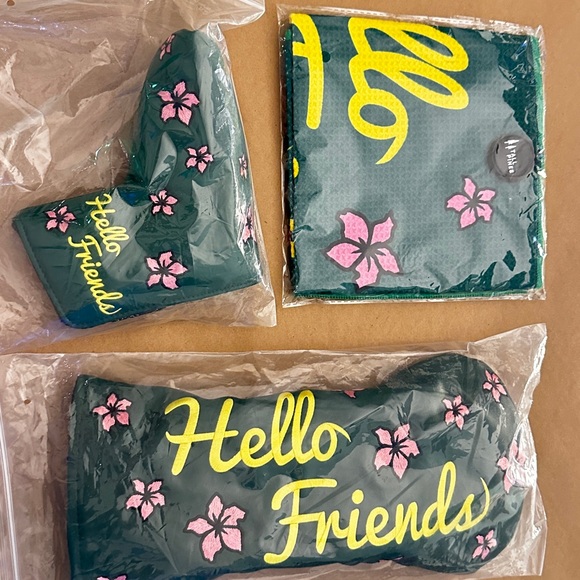 Hello Friends Golf Club Covers Set and towel - Picture 1 of 4